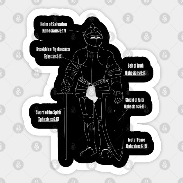 The full armor of God (inverted) Sticker by AbyssalLanes